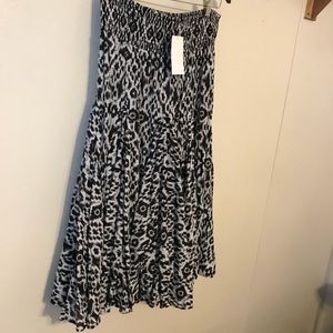 Black/white Chelsea and Theadore below knee skirt